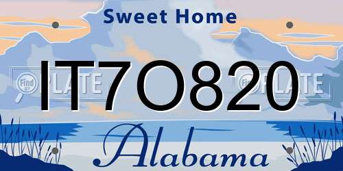 IT7O820 Alabama License Plate
