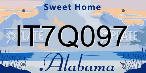 IT7Q097 Alabama License Plate