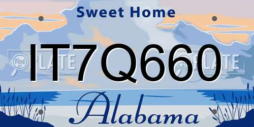 IT7Q660 Alabama License Plate