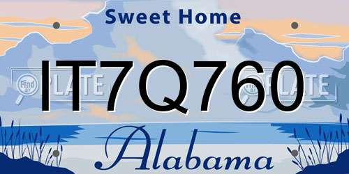IT7Q760 Alabama License Plate