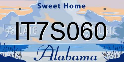 IT7S060 Alabama License Plate