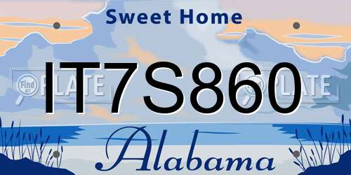 IT7S860 Alabama License Plate