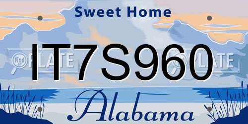 IT7S960 Alabama License Plate