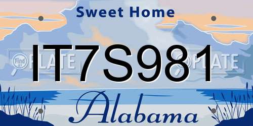IT7S981 Alabama License Plate