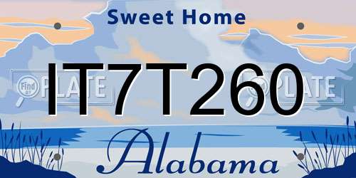 IT7T260 Alabama License Plate