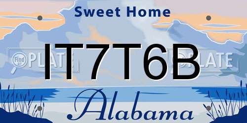 IT7T6B Alabama License Plate