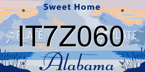 IT7Z060 Alabama License Plate