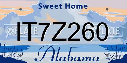IT7Z260 Alabama License Plate