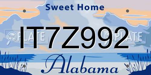 IT7Z992 Alabama License Plate