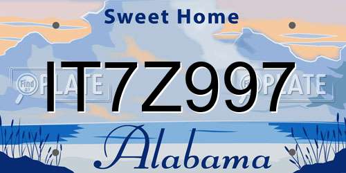 IT7Z997 Alabama License Plate