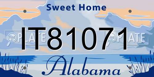 IT81071 Alabama License Plate