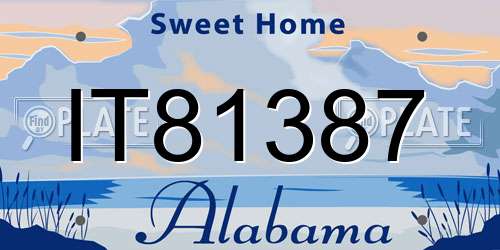 IT81387 Alabama License Plate