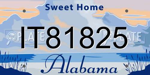 IT81825 Alabama License Plate