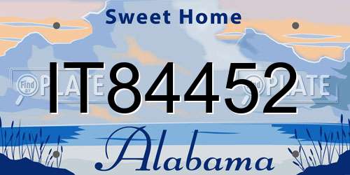 IT84452 Alabama License Plate