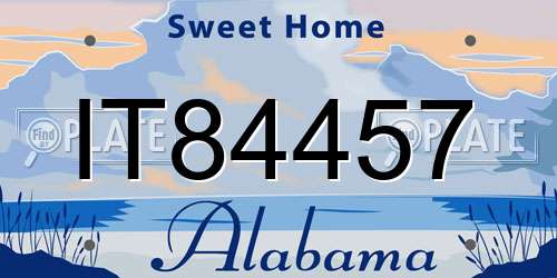 IT84457 Alabama License Plate