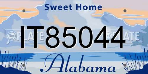 IT85044 Alabama License Plate