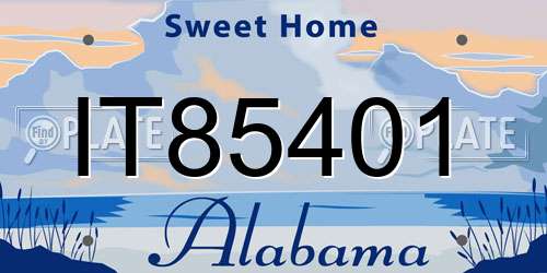 IT85401 Alabama License Plate