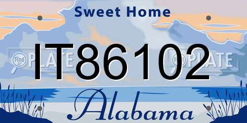IT86102 Alabama License Plate