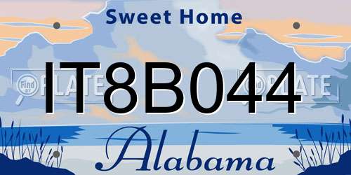 IT8B044 Alabama License Plate