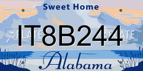 IT8B244 Alabama License Plate