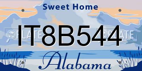 IT8B544 Alabama License Plate
