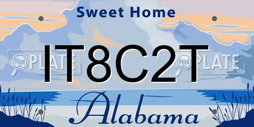 IT8C2T Alabama License Plate