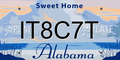 IT8C7T Alabama License Plate