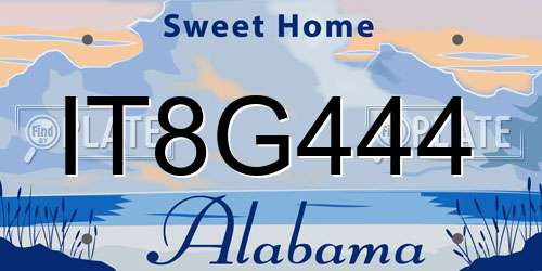 IT8G444 Alabama License Plate