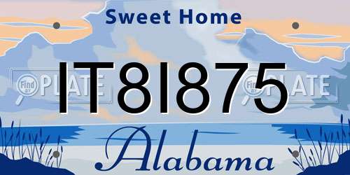 IT8I875 Alabama License Plate