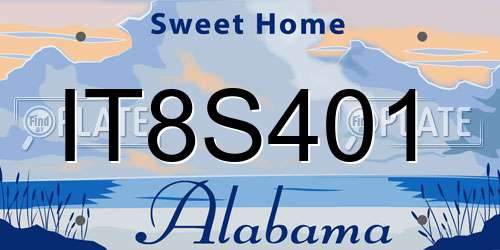 IT8S401 Alabama License Plate