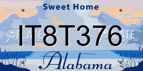 IT8T376 Alabama License Plate