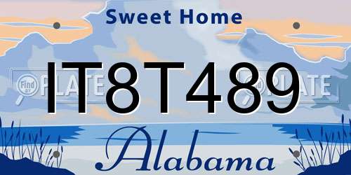 IT8T489 Alabama License Plate