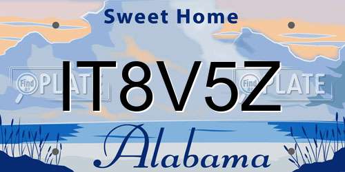 IT8V5Z Alabama License Plate