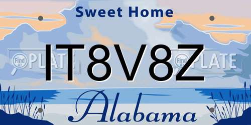 IT8V8Z Alabama License Plate