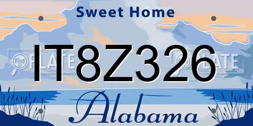 IT8Z326 Alabama License Plate