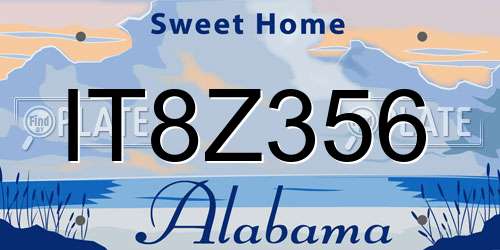IT8Z356 Alabama License Plate