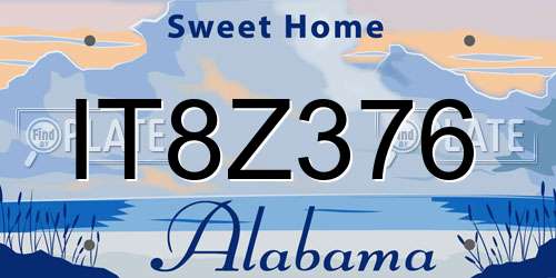 IT8Z376 Alabama License Plate