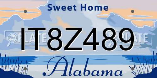 IT8Z489 Alabama License Plate