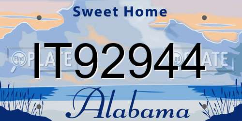 IT92944 Alabama License Plate