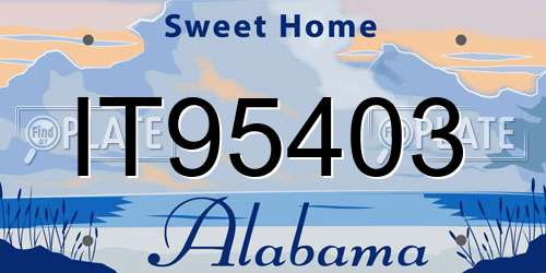 IT95403 Alabama License Plate