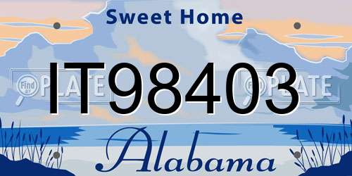 IT98403 Alabama License Plate