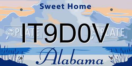 IT9D0V Alabama License Plate