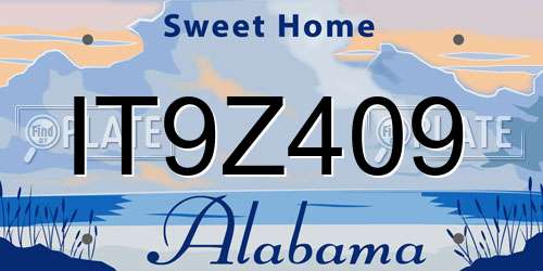 IT9Z409 Alabama License Plate