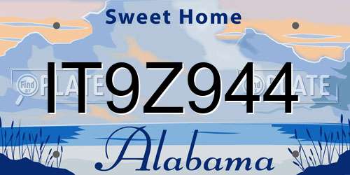 IT9Z944 Alabama License Plate