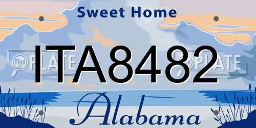 ITA8482 Alabama License Plate