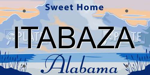 ITABAZA Alabama License Plate