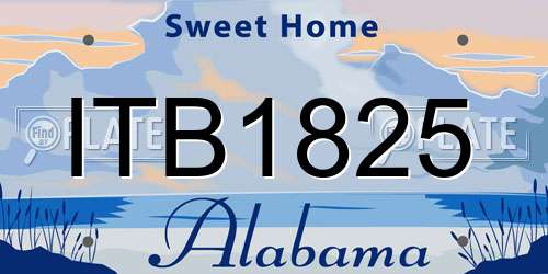 ITB1825 Alabama License Plate
