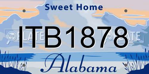 ITB1878 Alabama License Plate