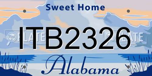 ITB2326 Alabama License Plate