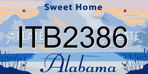 ITB2386 Alabama License Plate